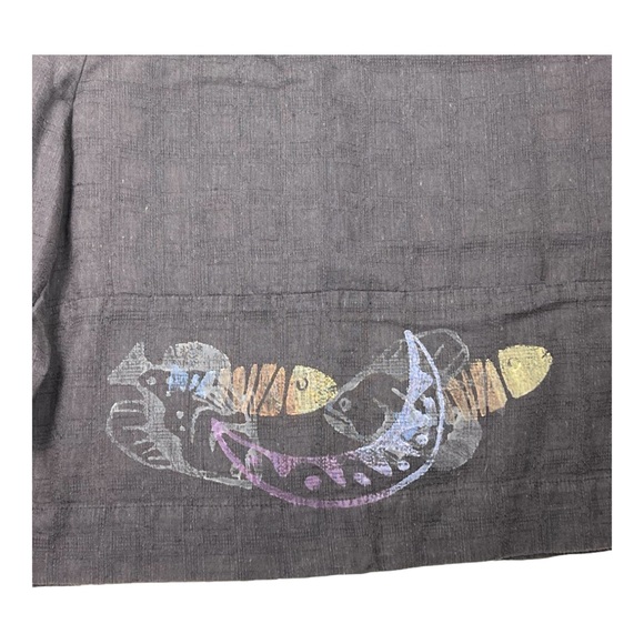 BLUE FISH Clothing Painted Linen Drawstring Shorts 2 Dusty Purple - Picture 3 of 6